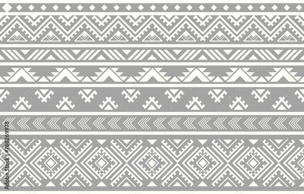 Ethnic tribal Aztec grey background. Seamless tribal pattern, folk embroidery, tradition geometric Aztec ornament. Tradition Native and Navaho design for fabric, textile, print, rug, paper