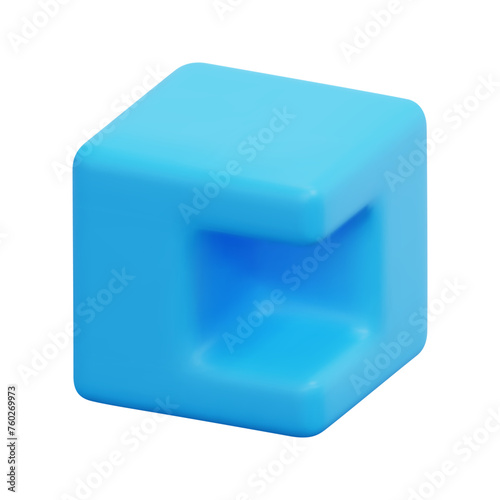 3d subtract model vector icon. Isolated on white background. 3d geometry, volume and form design concept. Cartoon minimal style. 3d subtract shape icon vector render illustration.