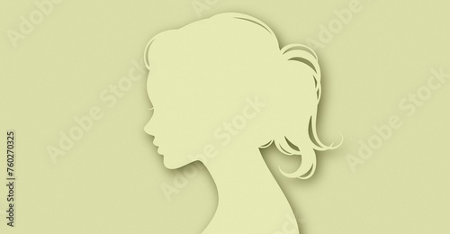 女性・女の子の横顔シルエットイラスト素材   © ILLUSTRATION ＊ STORE