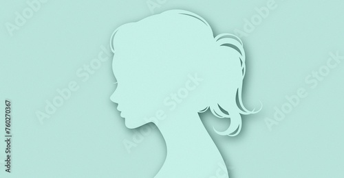 女性・女の子の横顔シルエットイラスト素材   © ILLUSTRATION ＊ STORE