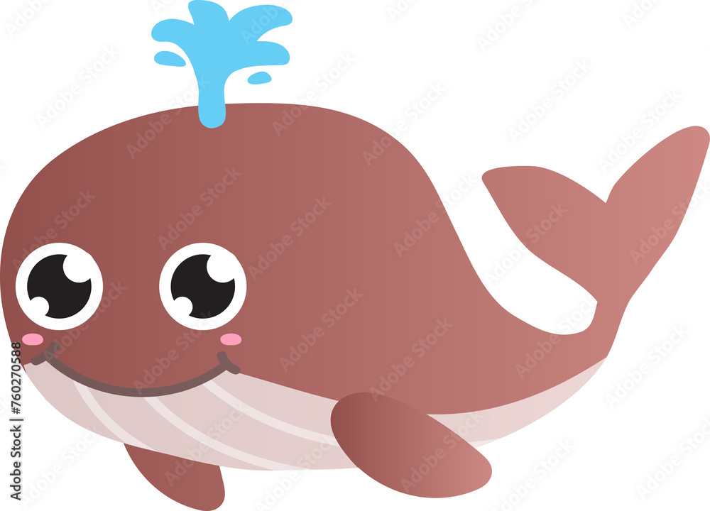 cute whale cartoon , sea animal