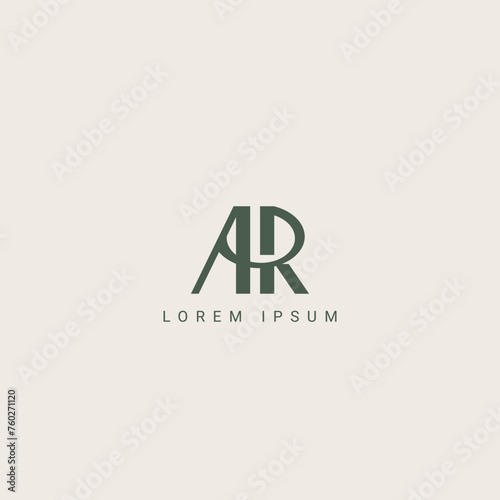 Modern unique letter AR RA logo icon design template elements