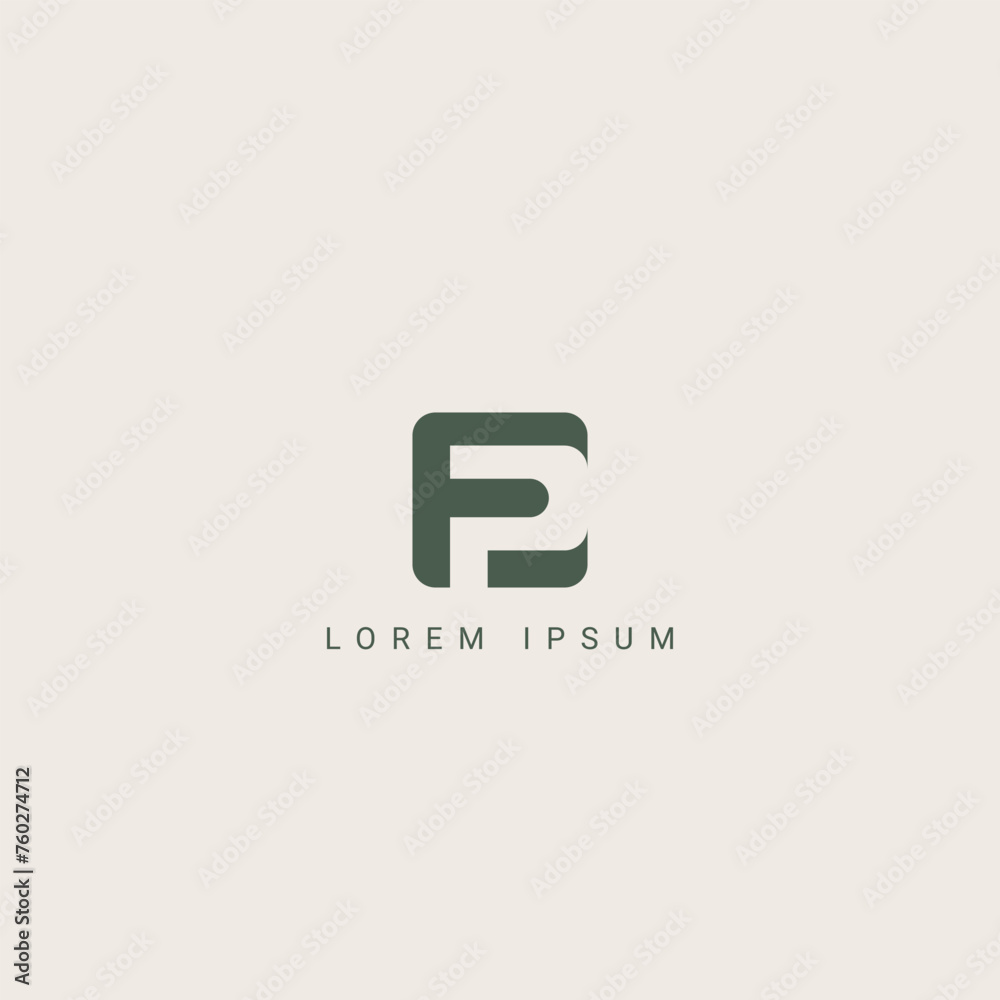 Modern unique letter FP PF logo icon design template elements Modern unique letter FP PF logo icon design template elements