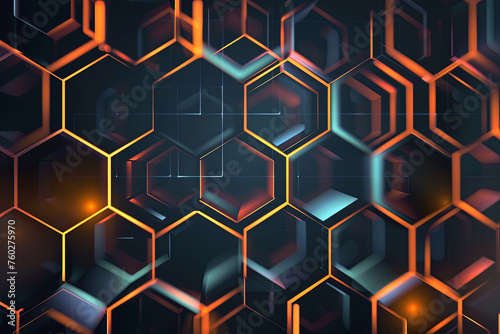 Geometric hexagon pattern for background