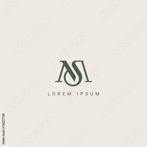 Modern unique letter MS SM logo icon design template elements