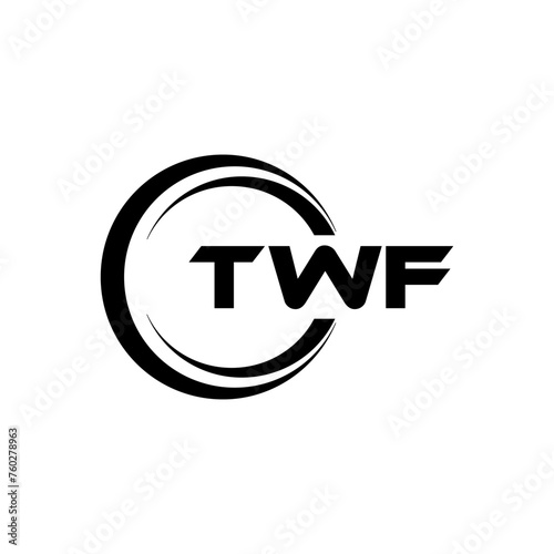 TWF letter logo design with white background in illustrator, cube logo, vector logo, modern alphabet font overlap style. calligraphy designs for logo, Poster, Invitation, etc.