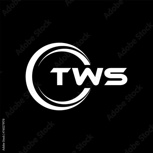 TWS letter logo design with black background in illustrator, cube logo, vector logo, modern alphabet font overlap style. calligraphy designs for logo, Poster, Invitation, etc.