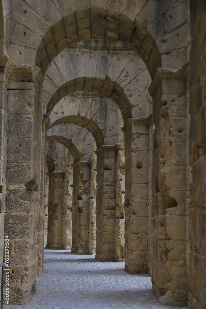 ancient roman aqueduct, eljem ruins tunisia