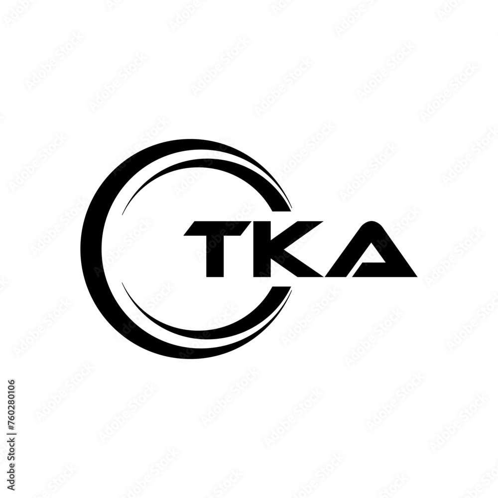 TKA letter logo design with white background in illustrator, cube logo, vector logo, modern alphabet font overlap style. calligraphy designs for logo, Poster, Invitation, etc.