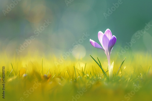 a single flower is growing in the grass