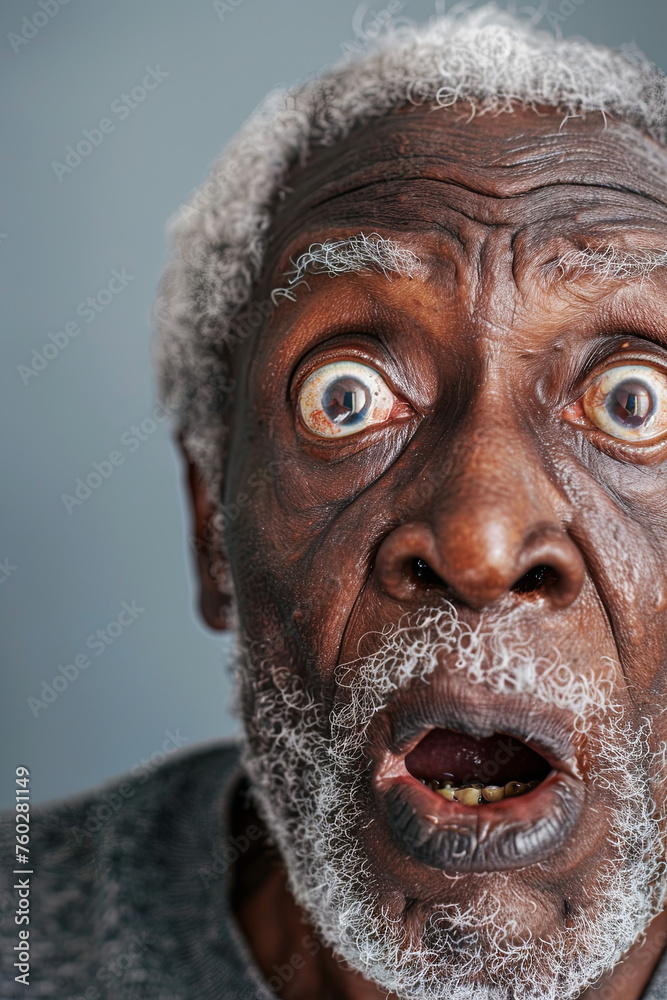 An old man with a terrified look An old man with a terrified look