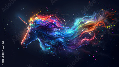 A colourful unicorn.