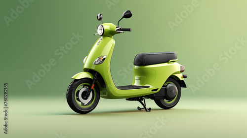 Electric scooter on the way  Green transportation  Electric vehicle  isolated on background