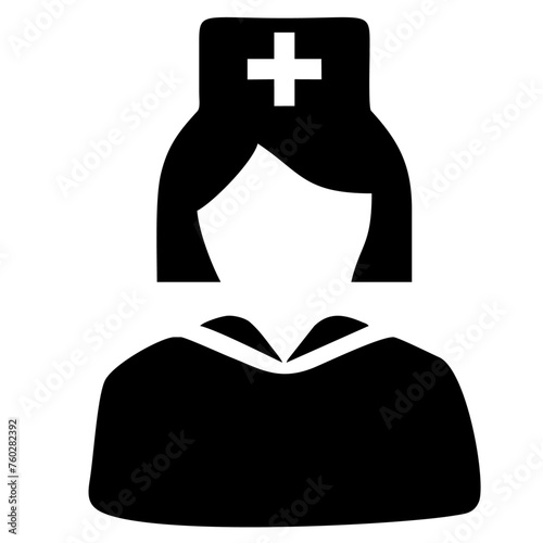 Female doctor or medical person silhouette