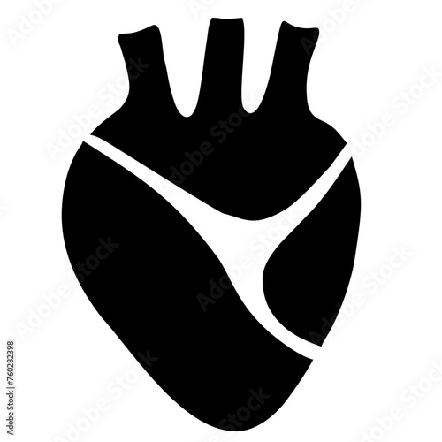 heart in black color vector photo