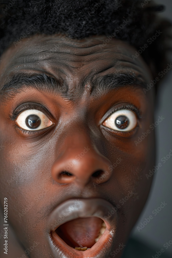 A man with a terrified look A man with a terrified look