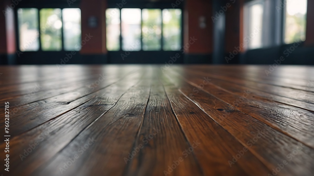 Empty wooden table with beautiful room background, photorealistic Empty wooden table with beautiful room background, photorealistic