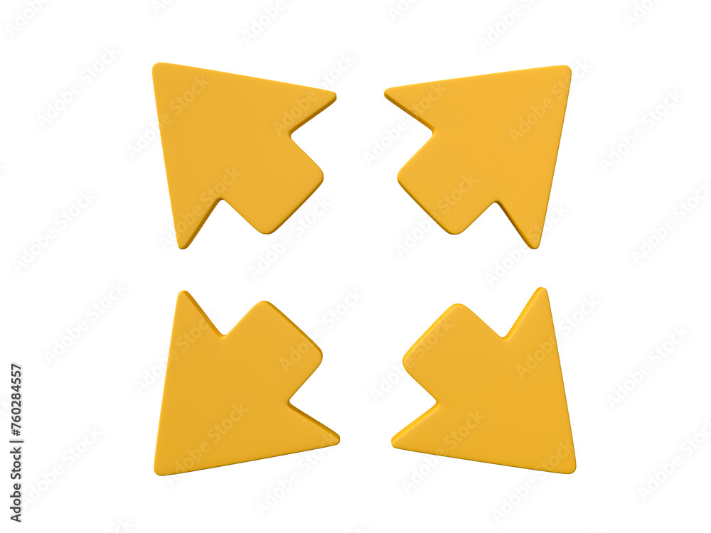 3D Arrow icon Isolated on transparent background 3D Arrow icon Isolated on transparent background