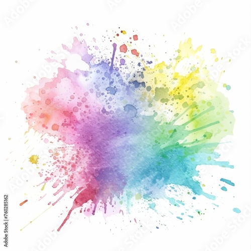 Colorful watercolor splatter featuring vibrant shades of green  yellow  and pink  perfect for dynamic compositions.