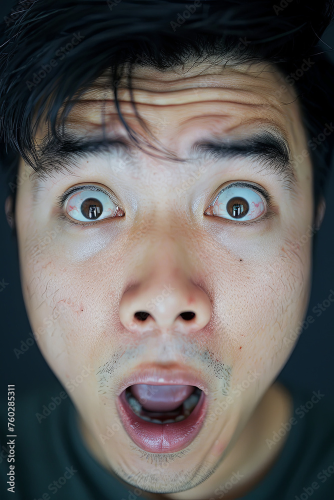 A man with a terrified look A man with a terrified look