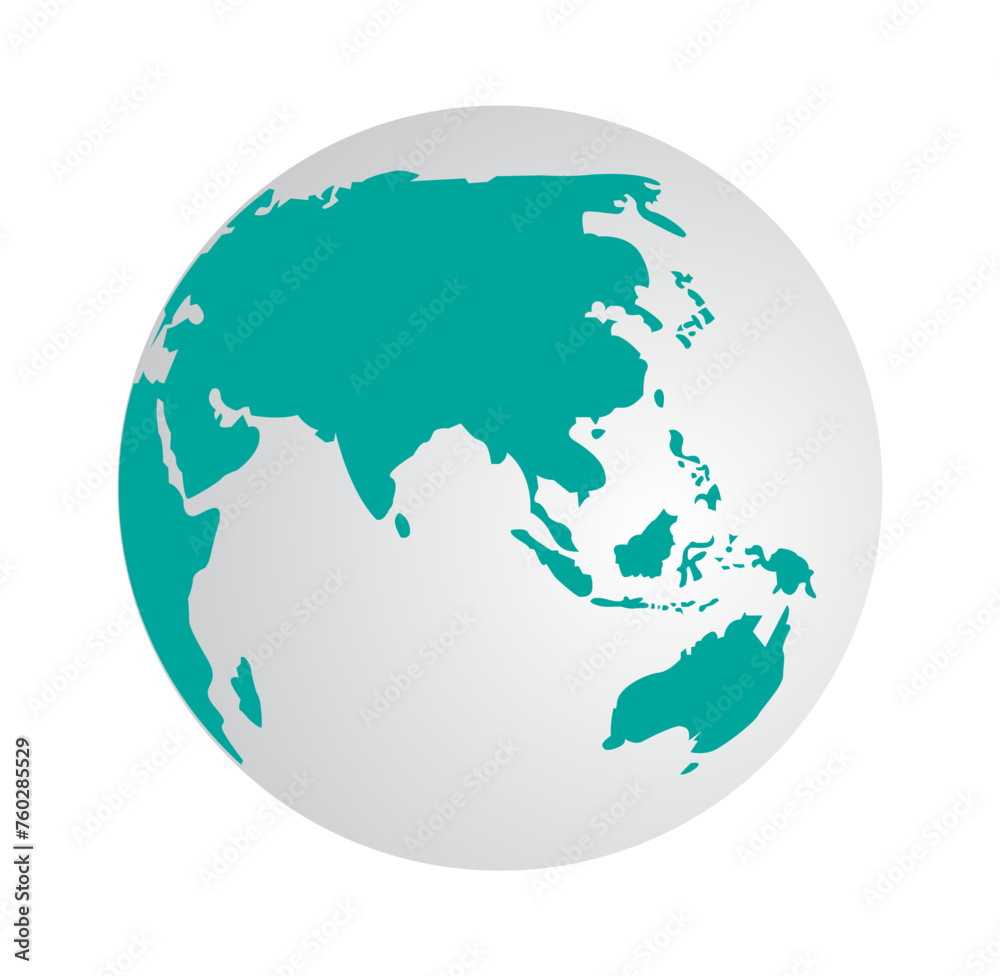 World map in globe shape with continents vector illustration