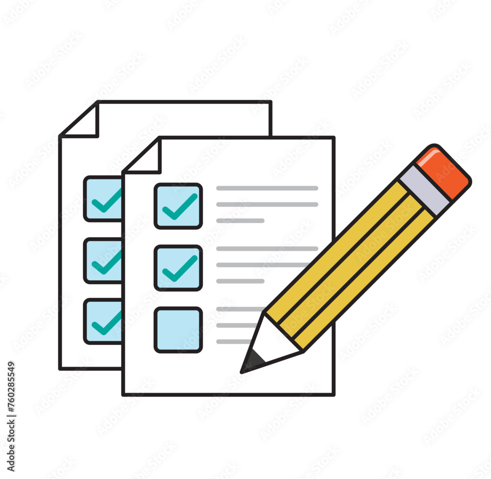 Checklist with pencil icon design vector illustration Checklist with pencil icon design vector illustration