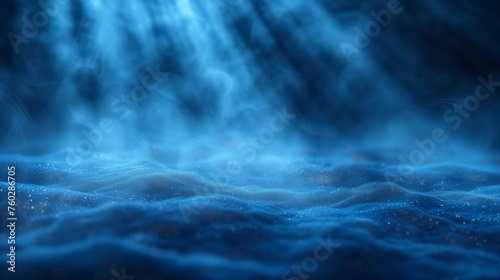 青色の粒子と霧