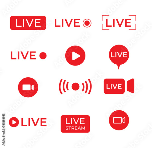 Live video broadcast icon vector illustration