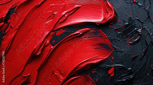 Fresh red oil and black paint texture background