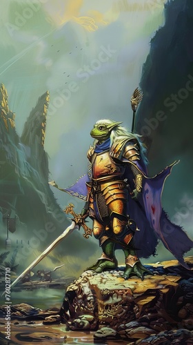 Knight Frog Soldier Illustration