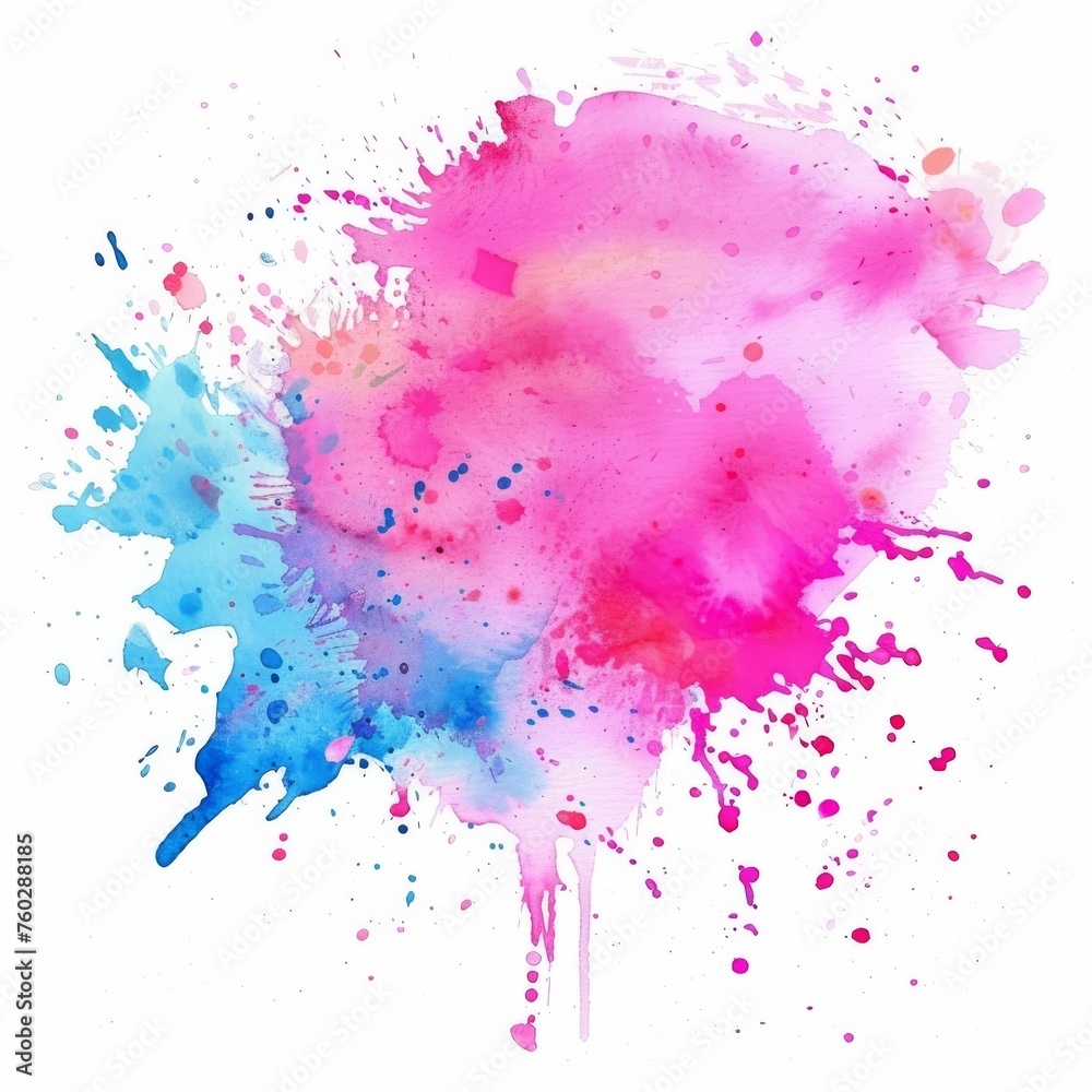 Whimsical watercolor art in pink and blue hues, inspiring softness and imagination in design.