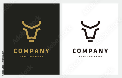 Head Buffalo Bull Elegant Line Art Logo Design inspiration