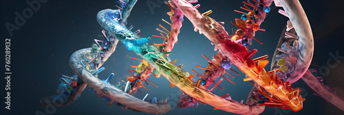 Intricate and Stunning 3D Render of DNA Strands: The Blueprint of Life