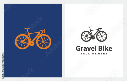 Gravel Bike silhouette Bicycle  logo design inspiration
