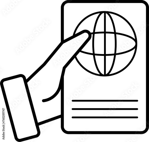 Passport Control Outline Illustration Vector