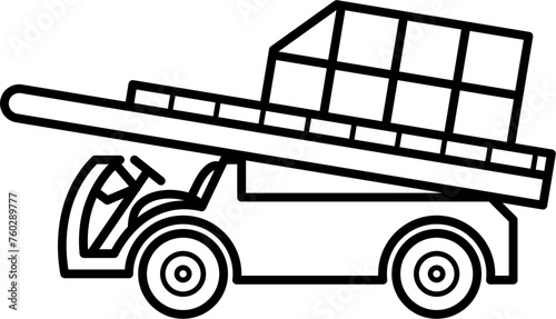Baggage Loader Outline Illustration Vector