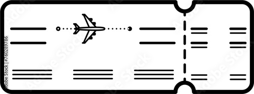 Boarding Pass Outline Illustration Vector