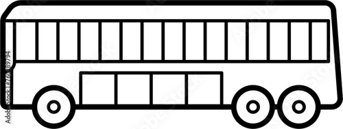 Airport Shuttle Bus Outline Illustration Vector