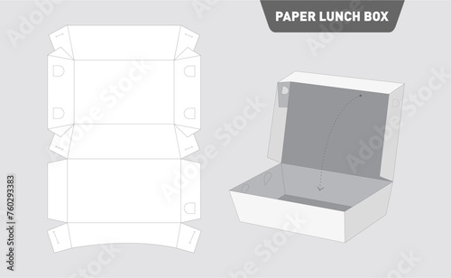 Die Cut Paper Lunch Rice Box Template