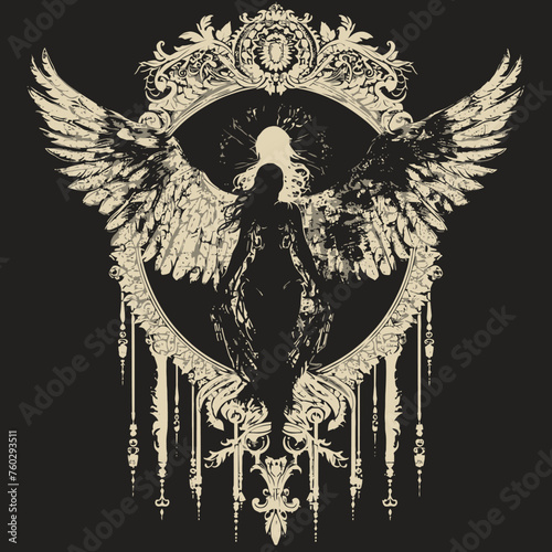 gothic angel in the dark background