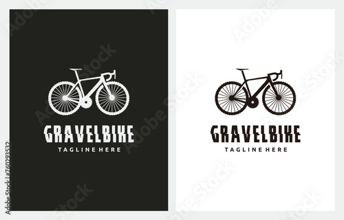Gravel Bike silhouette Bicycle logo design inspiration	
