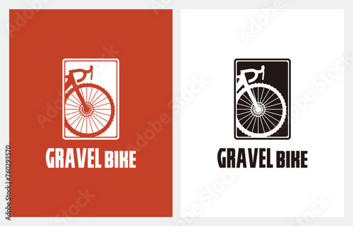 Gravel Bike silhouette Bicycle logo design inspiration	
