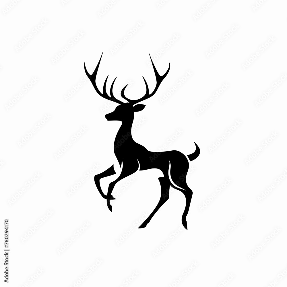 Logo Reindeer Running Minimalist Vector Logo Reindeer Running Minimalist Vector