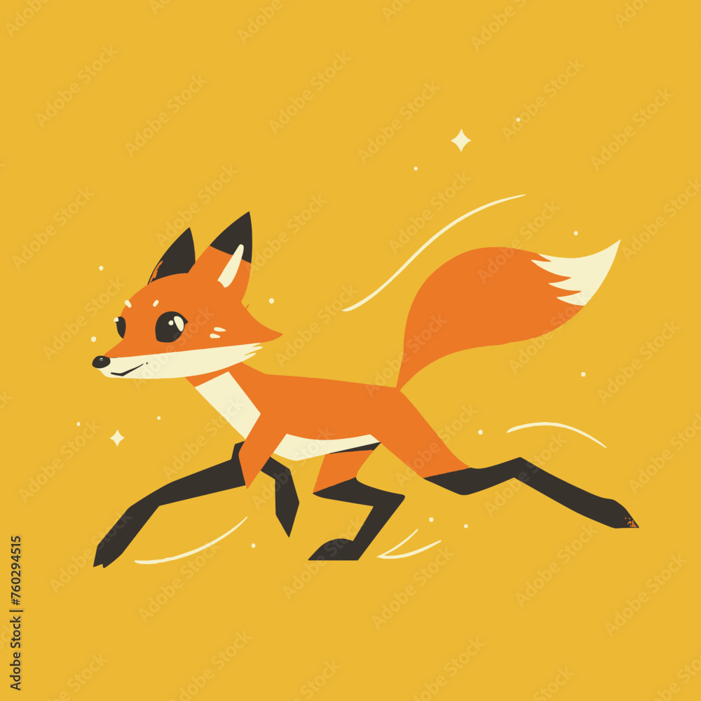 Obraz premium a running fox illustration