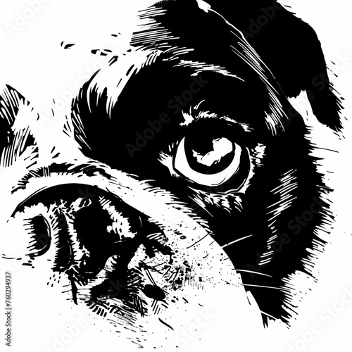 Stylized Inkjet Eye of Dog Illustration