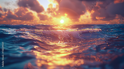 海に映る美しい日の出 photo