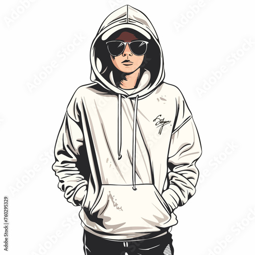person wearing a hood