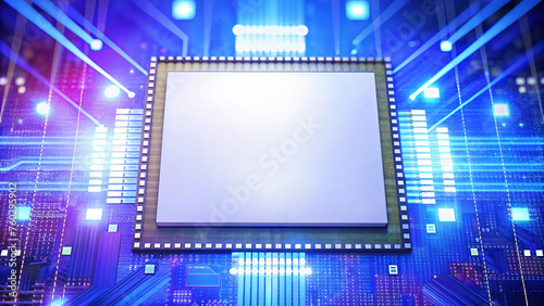 Abstract Computer Chip Design with Digital Background