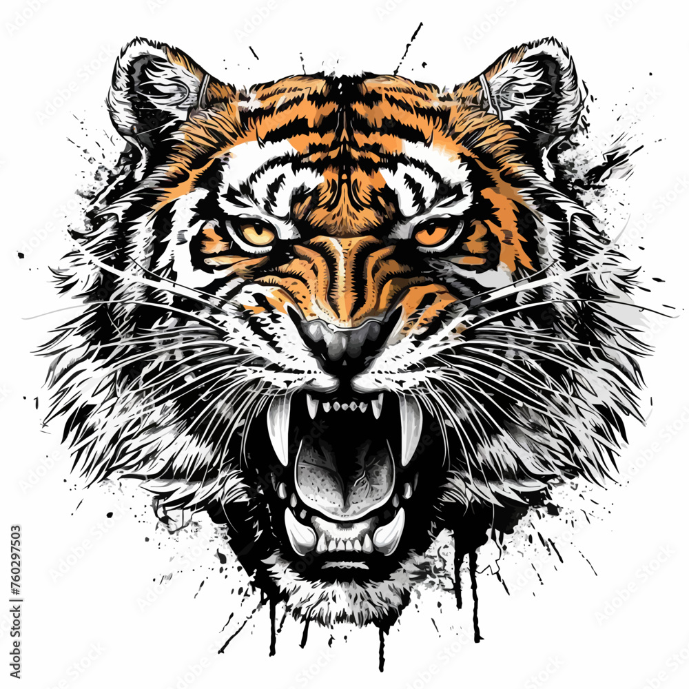head of tiger illustration head of tiger illustration
