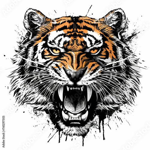 head of tiger illustration
